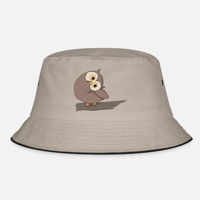 Eagle owl comic Bucket Hat