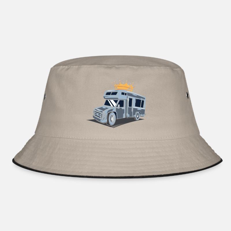 Camper / Caravan / Camping - Bucket Hat - khaki/black