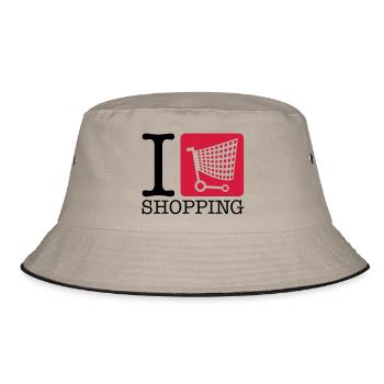 shopping_i_love_u2 - Bucket Hat - Khaki/Schwarz - Vorne