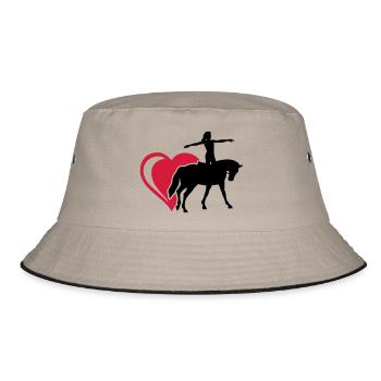 Herz Voltigieren - Bucket Hat - Khaki/Schwarz - Vorne