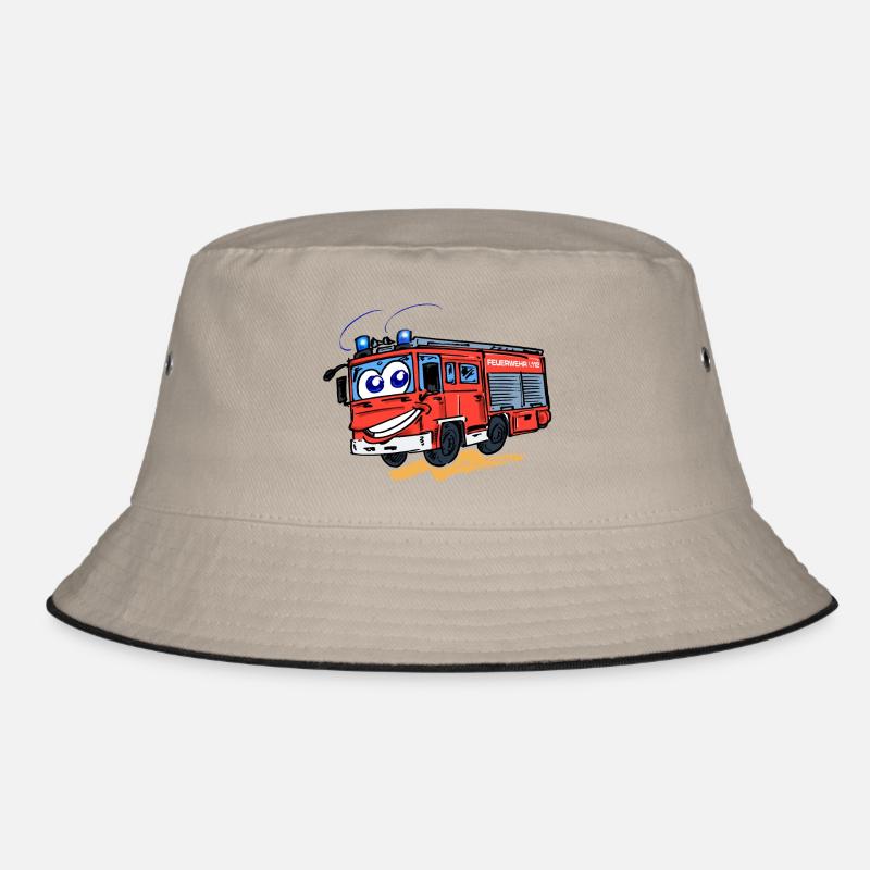 Comic Feuerwehr mit Augen - Bucket Hat - Khaki/Schwarz