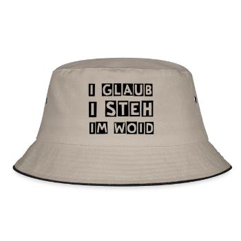 i glaub i steh im woid - wald - Bucket Hat - Khaki/Schwarz - Vorne