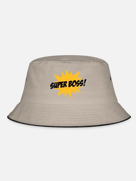 Super Boss ! - Bucket Hat - khaki/black - Front