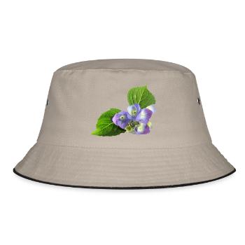 veilchen blume blüte natur - Bucket Hat - Khaki/Schwarz - Vorne