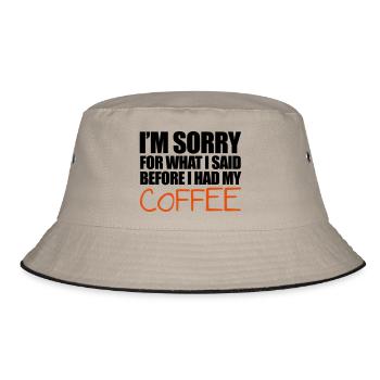 Coffee - Bucket Hat - Khaki/Schwarz - Vorne