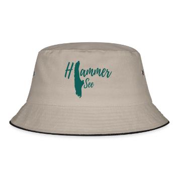 (H)ammersee, einfarbig - Bucket Hat - Khaki/Schwarz - Vorne