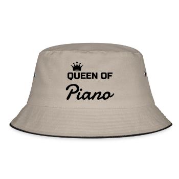 Piano - Pianist - Music - Musik - Musique - Bucket Hat - khaki/black - Front