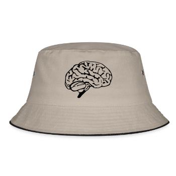 brain design - Bucket Hat - Khaki/Schwarz - Vorne