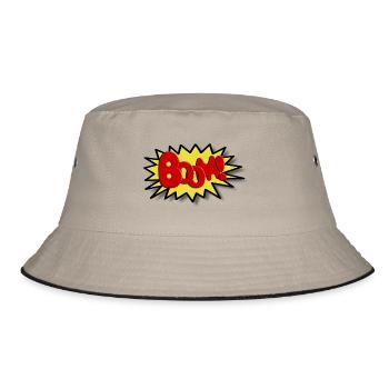 Boom Comicstyle Comic Figure Lichtenstein Pop Art - Bucket Hat - khaki/black - Front