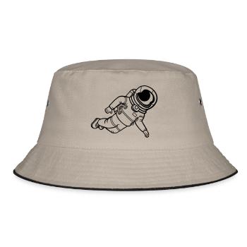 Astronaut Weltall Schwerelos - Bucket Hat - Khaki/Schwarz - Vorne