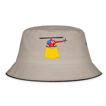 Helicopter Birthday 9 - Bucket Hat - khaki/black - Front