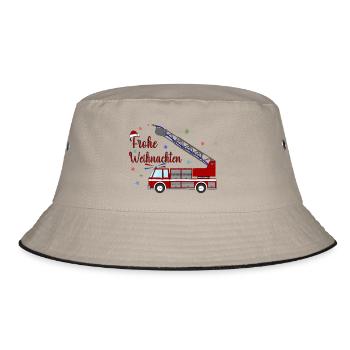 Feuerwehrauto Weihnachten - Bucket Hat - Khaki/Schwarz - Vorne