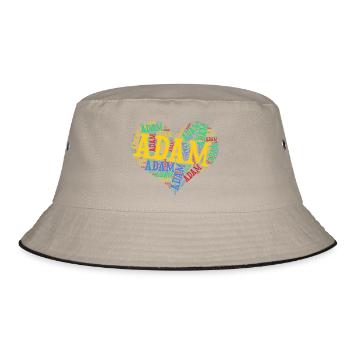 Adam heart heart cloud t-shirt gift t-shirt - Bucket Hat - khaki/black - Front