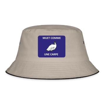 Silent as a carp - Bucket Hat - khaki/black - Front