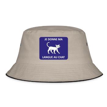 Ich gebe der Katze meine Zunge - Bucket Hat - Khaki/Schwarz - Vorne