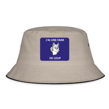 Ich bin hungrig wie ein Wolf - Bucket Hat - Khaki/Schwarz - Vorne