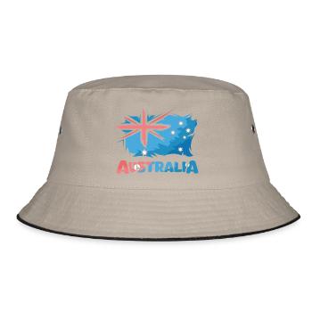 Logo de l’icône d’illustration de bande dessinée du drapeau de l’Australie - Bob - kaki/noir - Devant