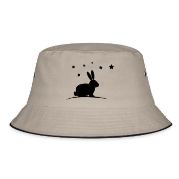 hase sterne - Bucket Hat - Khaki/Schwarz - Vorne
