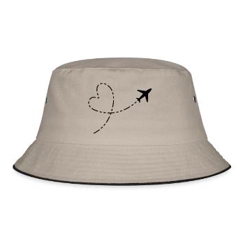 Airplane icon - Bucket Hat - khaki/black - Front