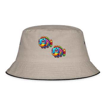 Fish Comic - Bucket Hat - khaki/black - Front