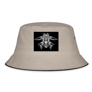 Black and white art - Bucket Hat - khaki/black - Front