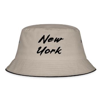 new work - Bucket Hat - khaki/black - Front