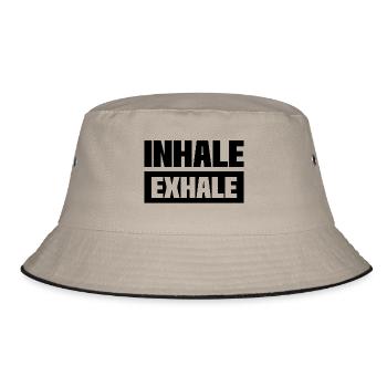 INHALE EXHALE - Bucket Hat - Khaki/Schwarz - Vorne