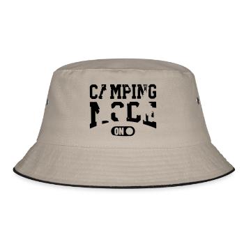 Camping-Modus - Bucket Hat - Khaki/Schwarz - Vorne
