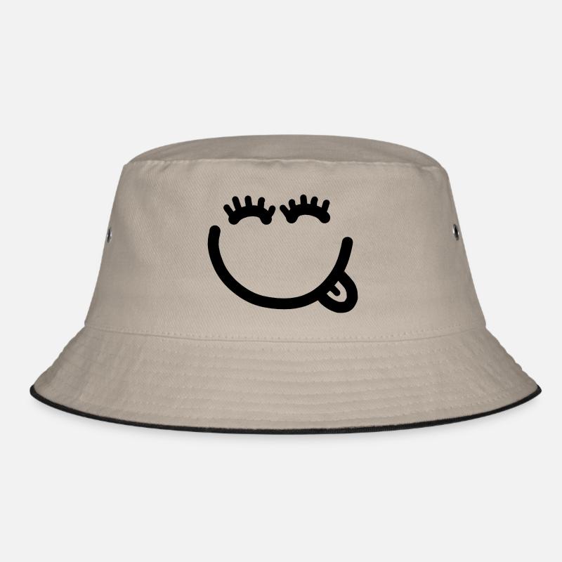 Playful funny face with eyelashes Bucket Hat