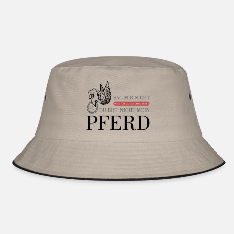Das "Nicht Mein Pferd" Statement - Bucket Hat - Khaki/Schwarz