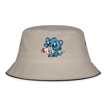 The kitten is hungry! - Bucket Hat - khaki/black - Front