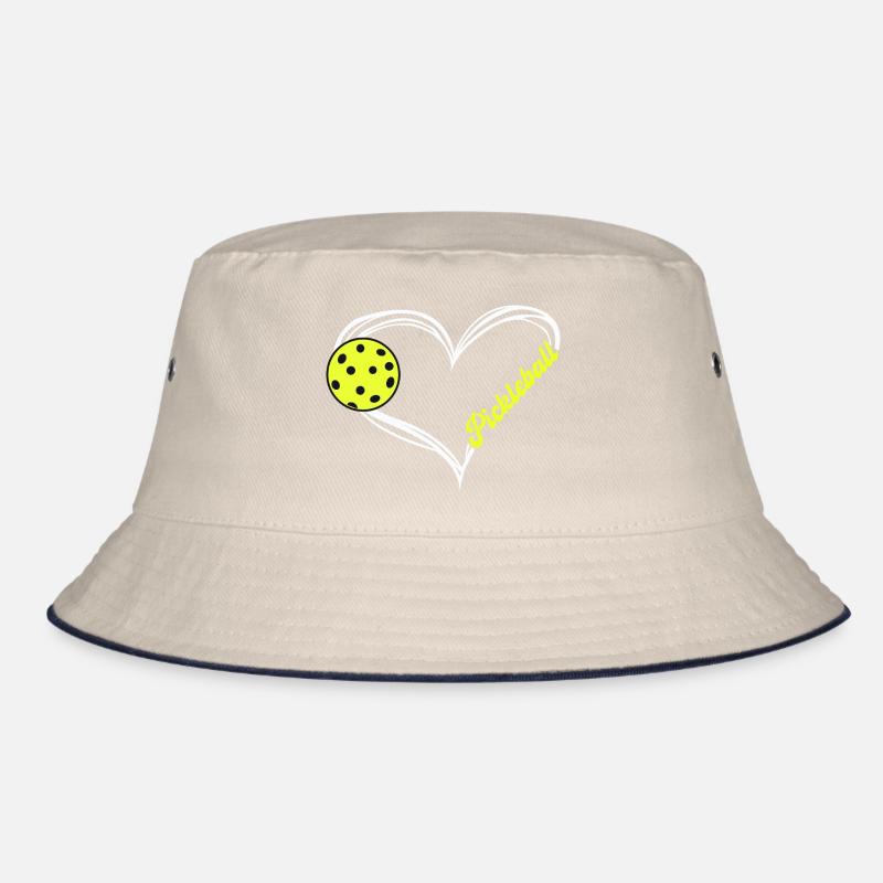 Pickleball-Herz-Emblem Bucket Hat