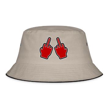 Middle Finger Sign Hand - Bucket Hat - khaki/black - Front