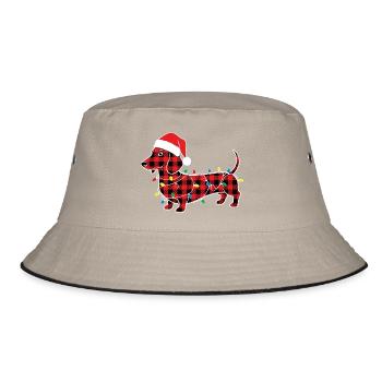 Chien Teckel Noël Plaid Rouge Carreaux - Bob - kaki/noir - Devant