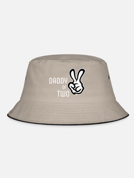 Daddy Of Two (Papa / Father / Victory / NEG 2C) - Bucket Hat - khaki/black - Front
