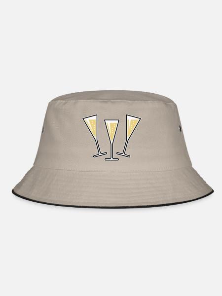 3 Sektgläser (Sekt / Trichter / Zu / 3C) - Bucket Hat - khaki/black - Front