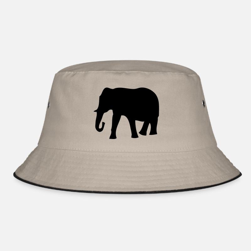 Elefant - Bucket Hat - Khaki/Schwarz