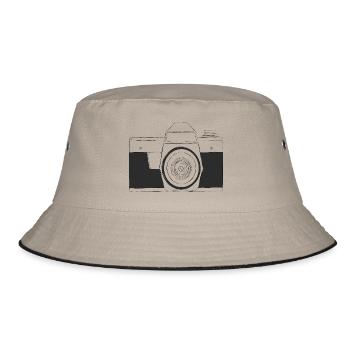 Camera, Vintage Camera, , Old Camera, Old - Bucket Hat - khaki/black - Front