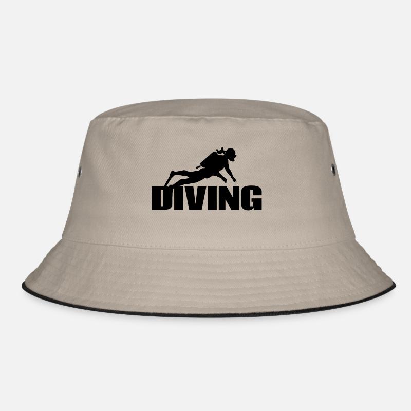 Diving Tauchen Sport Schwimmen Schrift Geschenk Bucket Hat