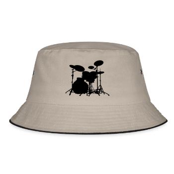 Schlagzeug - Drums - Bucket Hat - Khaki/Schwarz - Vorne