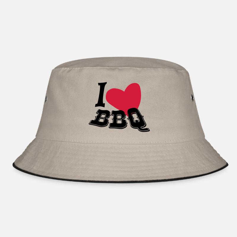 I love BBQ - Bucket Hat - khaki/black