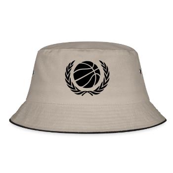 Basketball Champion Meister Sieger - Bucket Hat - Khaki/Schwarz - Vorne