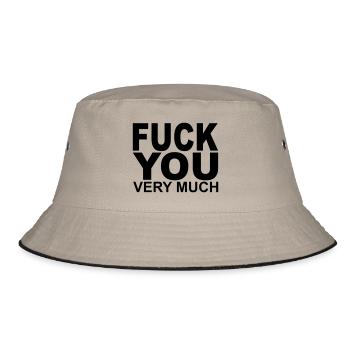 Fuck you very much - Bucket Hat - Khaki/Schwarz - Vorne