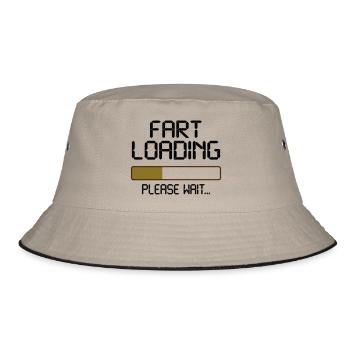 fart loading - Bucket Hat - Khaki/Schwarz - Vorne