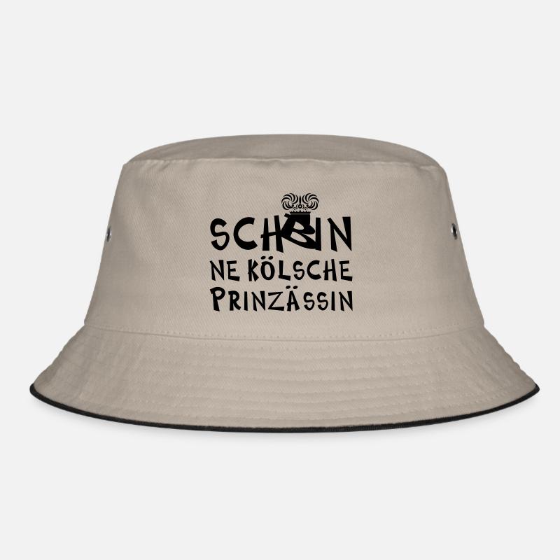 kölsche Prinzessin - Bucket Hat - Khaki/Schwarz