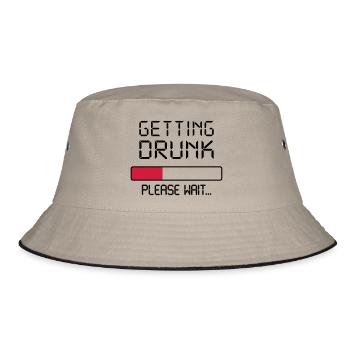 getting drunk - Bucket Hat - khaki/black - Front