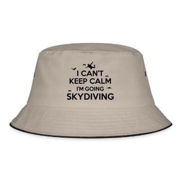 I can't keep calm I'm going skydiving - Bucket Hat - Khaki/Schwarz - Vorne