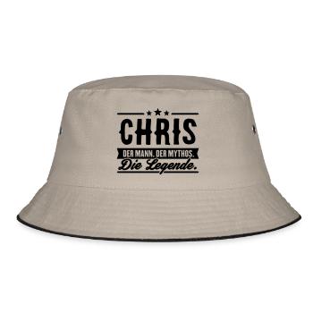 Man Myth Legend Chris - Bucket Hat - khaki/black - Front