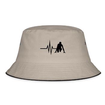 My heart beats for Running - Sprint Jogging Fit - Bucket Hat - khaki/black - Front
