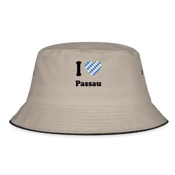 i love bayern bavaria Passau - Bucket Hat - Khaki/Schwarz - Vorne